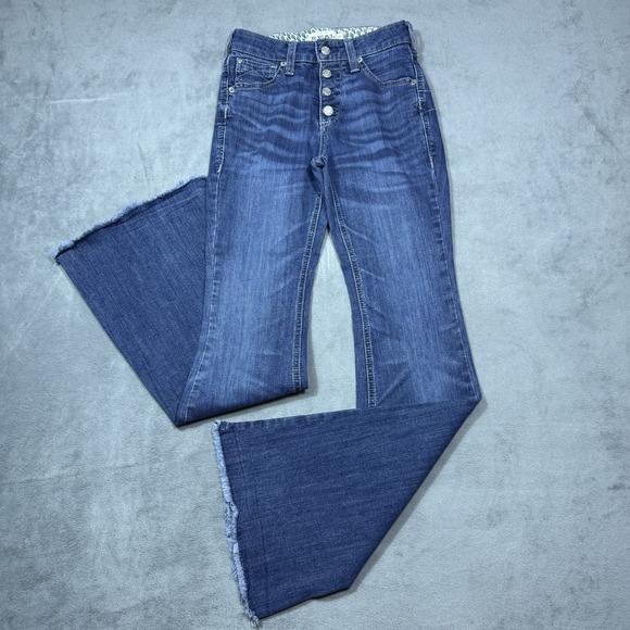 Ariat Denim - Ariat Jeans Womens 25R 25x33 Highrise Flare Bell Bottom Boho REAL Denim Rodeo